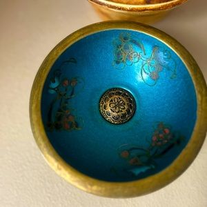 Mid Century Judaica tazza brass bowl